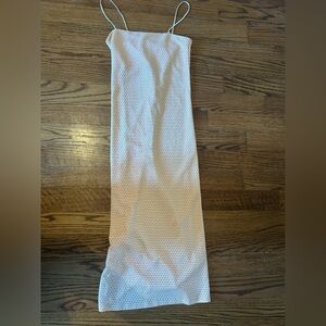 Zara Cream and Orange Textured Tube dress